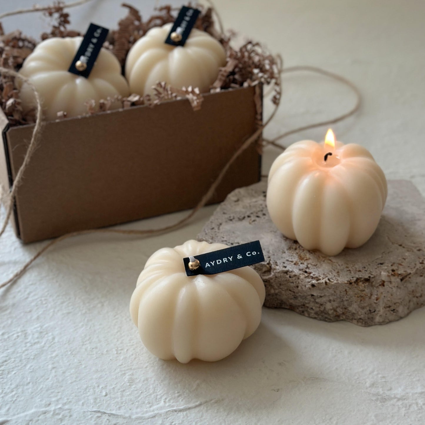 Pumpkin Sculptural Candle Set (Set of 2)